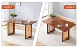 Dining Table Retro Solid Wood Rectangular Classic Walnut - Furniture Home Direct