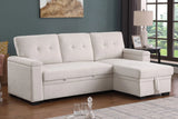 Lucca II - 84.5"W Reversible Sleeper Sectional Sofa with Storage Chaise - Furniture Home Direct