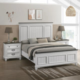 Queen Bed Set Wood Shiplap Panel Antique White Gray - Furniture Home Direct