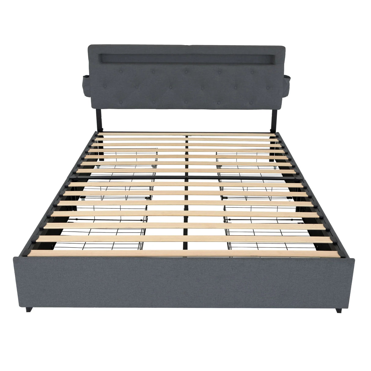 Bed With USB Charging Station, LED Lights, Headboard & Storage Drawers - Furniture Home Direct