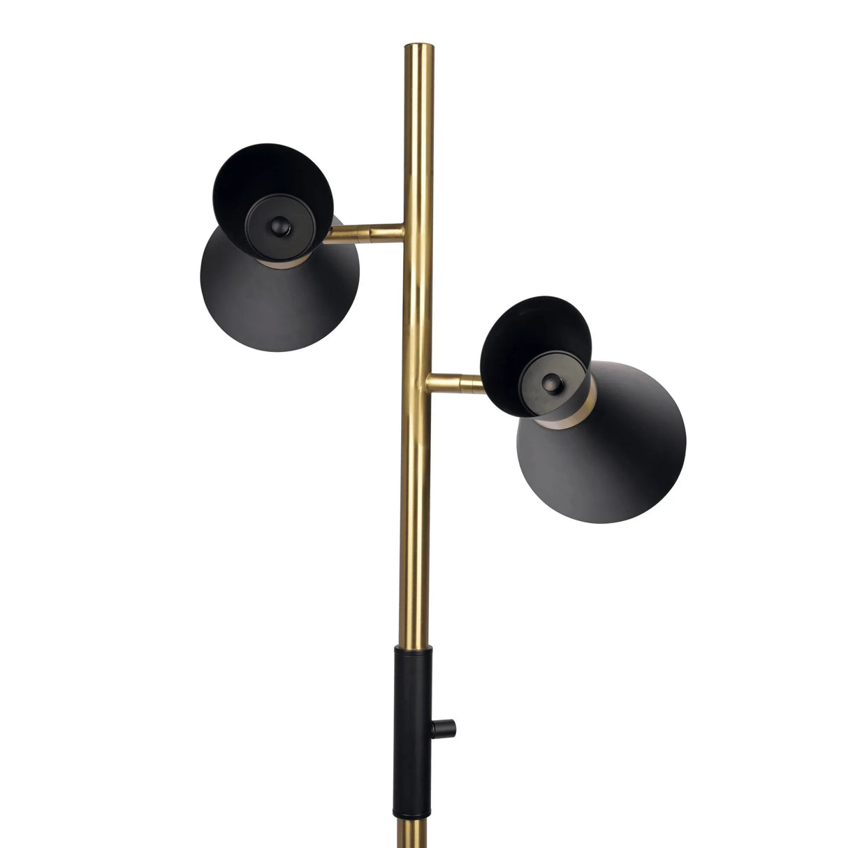 Axis - Floor Lamp With 4 Way Switch Double Spots With Base - Black / Gold - Furniture Home Direct