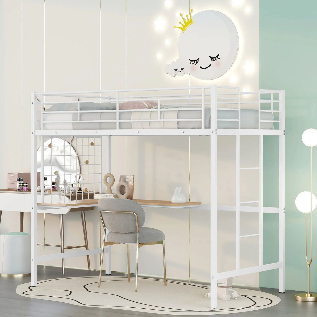 Bed With Desk And Grid - Furniture Home Direct