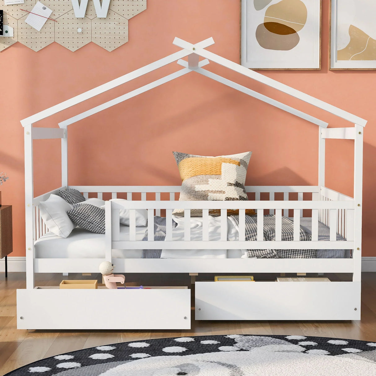 House Bed With 2 Drawers - Furniture Home Direct