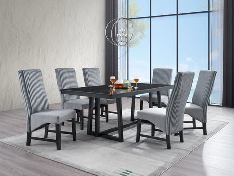 Kini - 7 Pieces Dining Room Set - Black - Furniture Home Direct