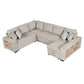 U-Shaped Sectional Sofa Pull-Out Sofa Bed With Two USB Ports, A Storage Chaise Lounge And Four Back Pillows For Living Room - Furniture Home Direct
