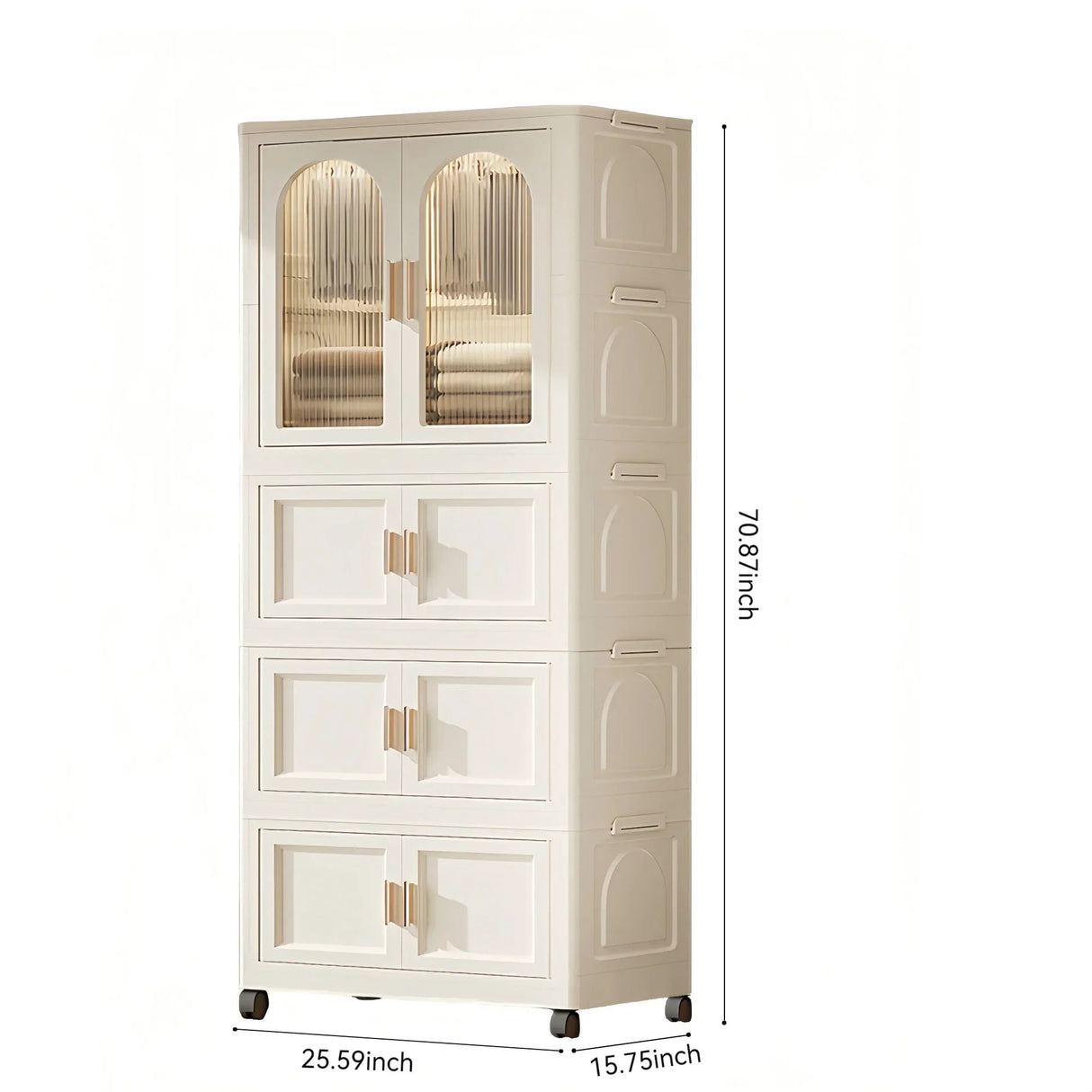 Folding Wardrobe Cabinet With Magnetic Doors, Wheels And Hangers - Furniture Home Direct