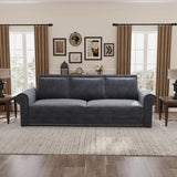 3 In 1 Convertible Sleeper Sofa With Nailhead Trim & Rolled Arm - Furniture Home Direct