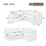 Modern L Shaped Sectional Sofa Bed With Hidden Storage Chenille Upholstery - Furniture Home Direct