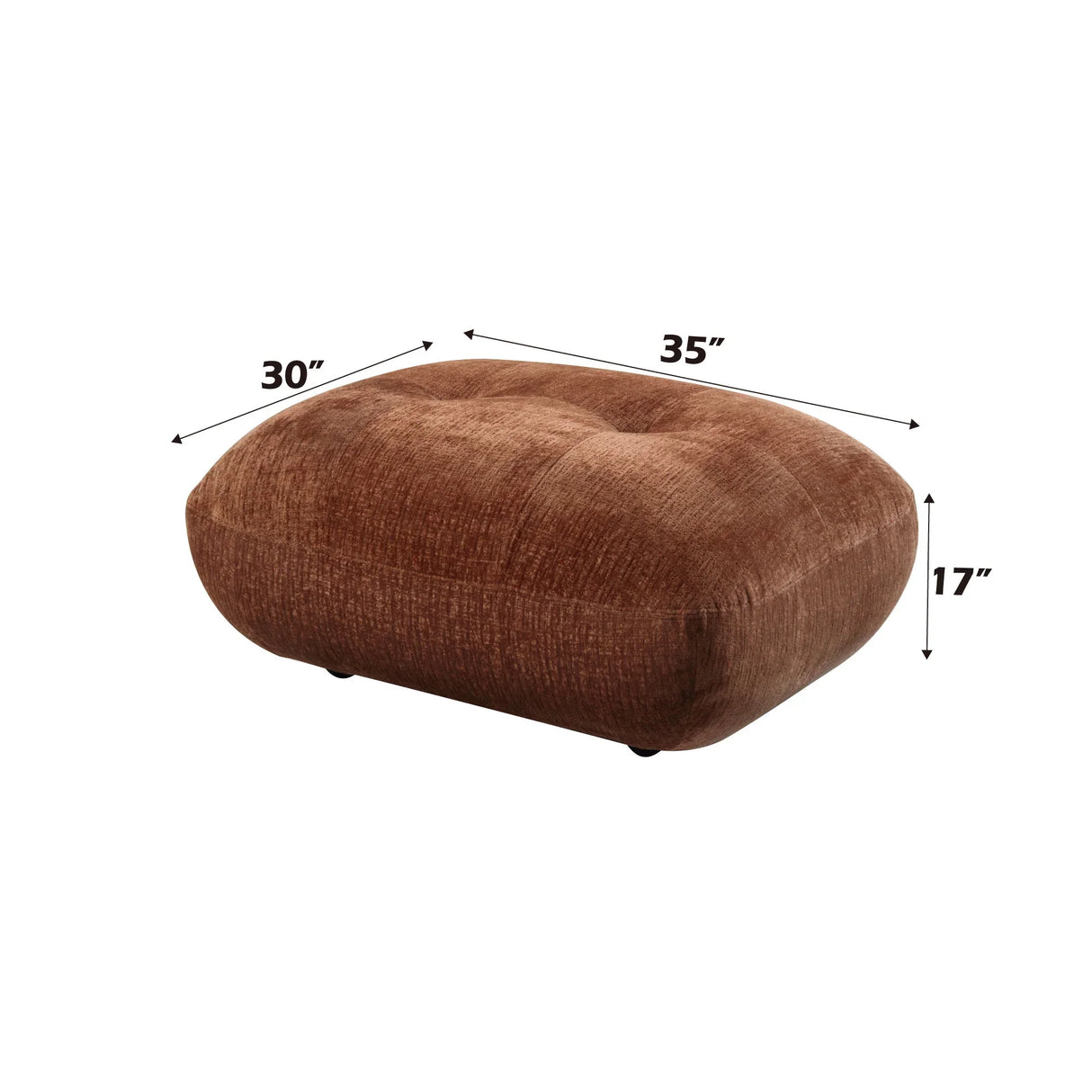 Carrick - Sandwich Mesh Ottoman - Rustic Brown - Furniture Home Direct