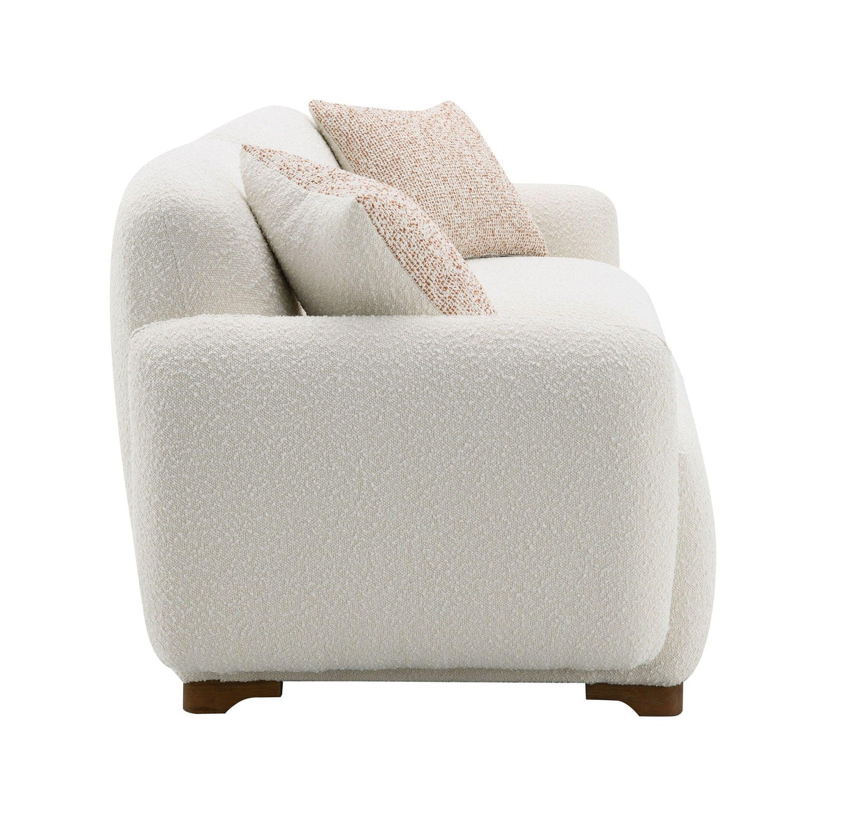 Darius - Boucle Sofa With 2 Toss Pillows - Beige - Furniture Home Direct
