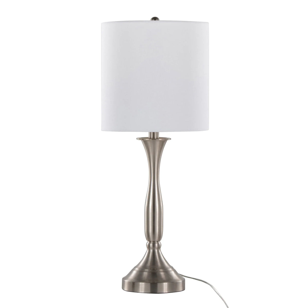 Sawyer - Contemporary Table Lamp (Set of 2) Built In USB Port - Nickel / White - Furniture Home Direct