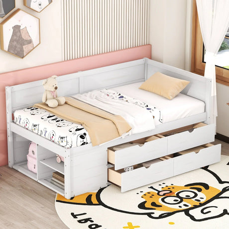 Daybed With Drawers And Shelves - Furniture Home Direct