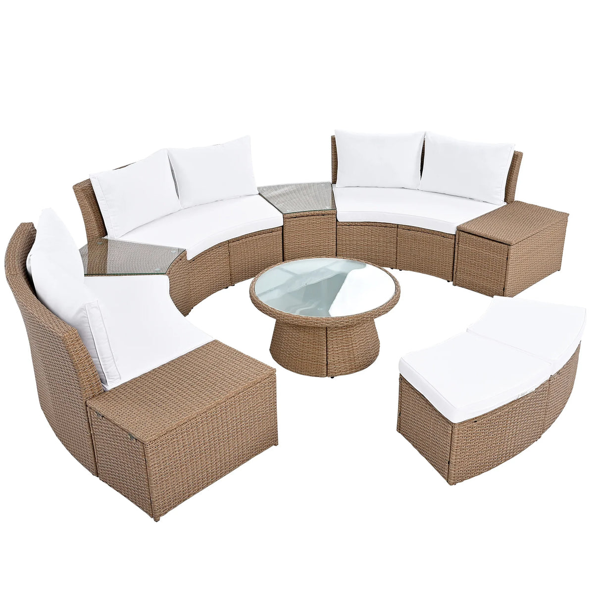 Semi-Circle Outdoor Sectional Set - Furniture Home Direct