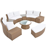 Semi-Circle Outdoor Sectional Set - Furniture Home Direct