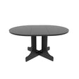 Dining Table For Farmhouse Kitchen Expandable Oval Table Top With Removable Leaf Trestle X Shaped Base - Black - Furniture Home Direct