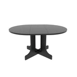 Dining Table For Farmhouse Kitchen Expandable Oval Table Top With Removable Leaf Trestle X Shaped Base - Black - Furniture Home Direct