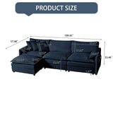 Modern Comfy Deep Seat Modular Sectional Sofa Cloud Couch With Ottoman - Furniture Home Direct