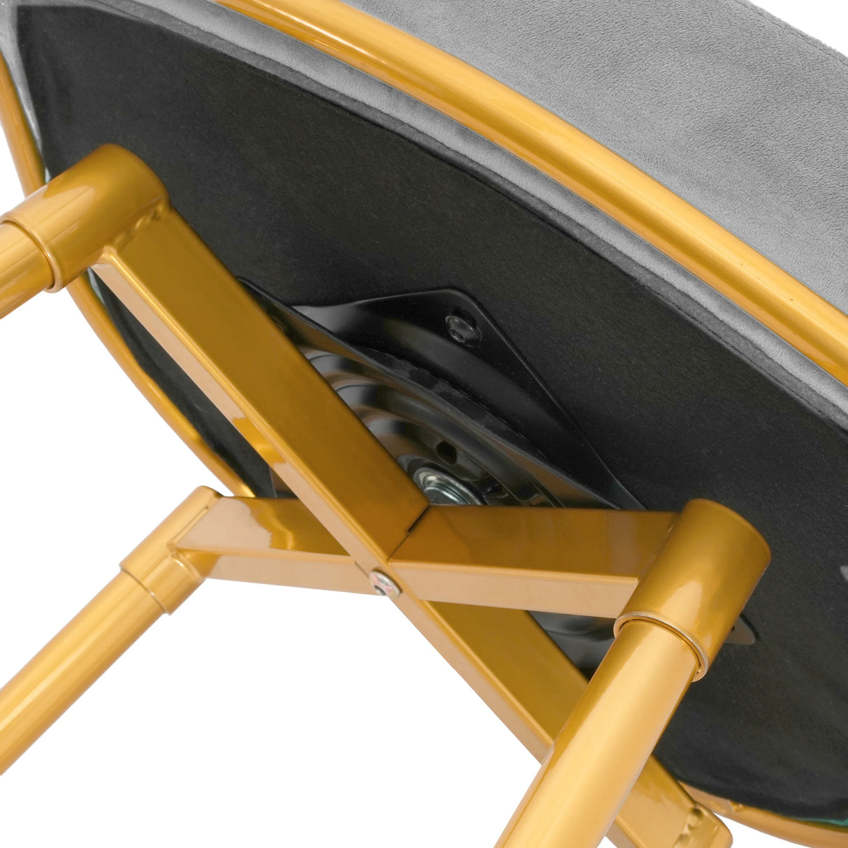 Bar Stools Set Of 2 Swivel Counter Height Gold Frame Grey - Furniture Home Direct