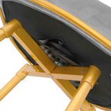 Bar Stools Set Of 2 Swivel Counter Height Gold Frame Grey - Furniture Home Direct