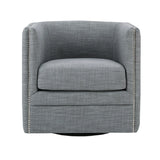 Capstone - Swivel Barrel Chair With Nailhead Accents And Button Tufting - Furniture Home Direct