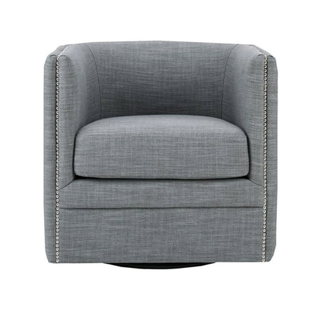 Capstone - Swivel Barrel Chair With Nailhead Accents And Button Tufting - Furniture Home Direct