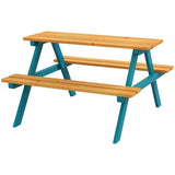 Outsunny - Kids Picnic Table Set With Wooden Table, Outdoor Bench Set With Seating For 4 Kids Ages 3-8 Years Old For Patio Garden, Easy Installation, Outdoor Indoor Use - Natural Wood - Furniture Home Direct