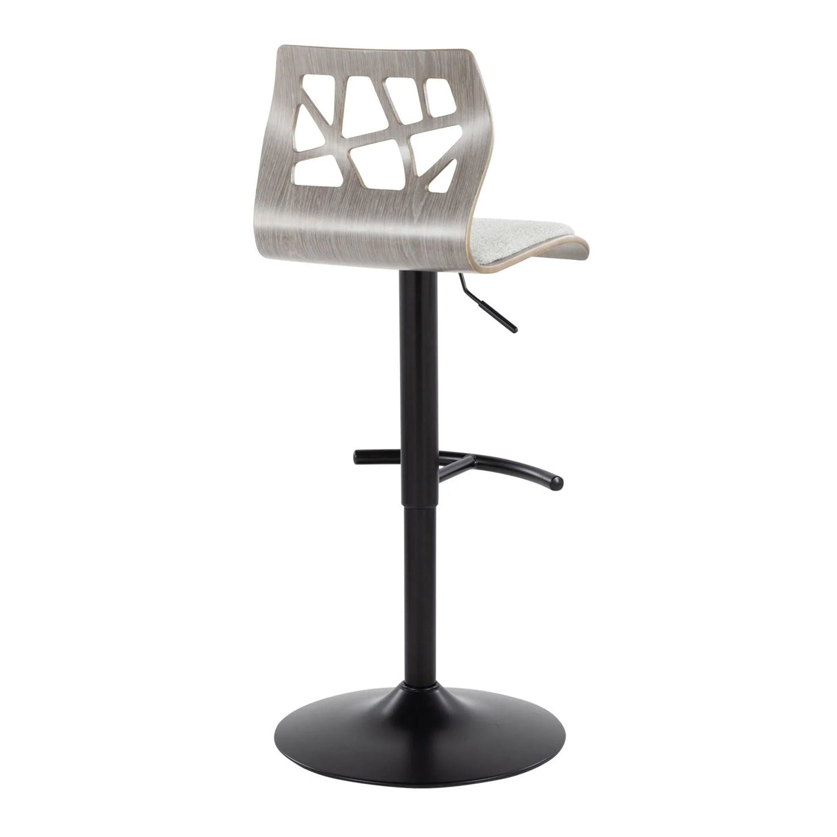 Folia - Contemporary Adjustable Barstool With Swivel With Rounded T Footrest (Set of 2) - Furniture Home Direct