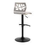 Folia - Contemporary Adjustable Barstool With Swivel With Rounded T Footrest (Set of 2) - Furniture Home Direct