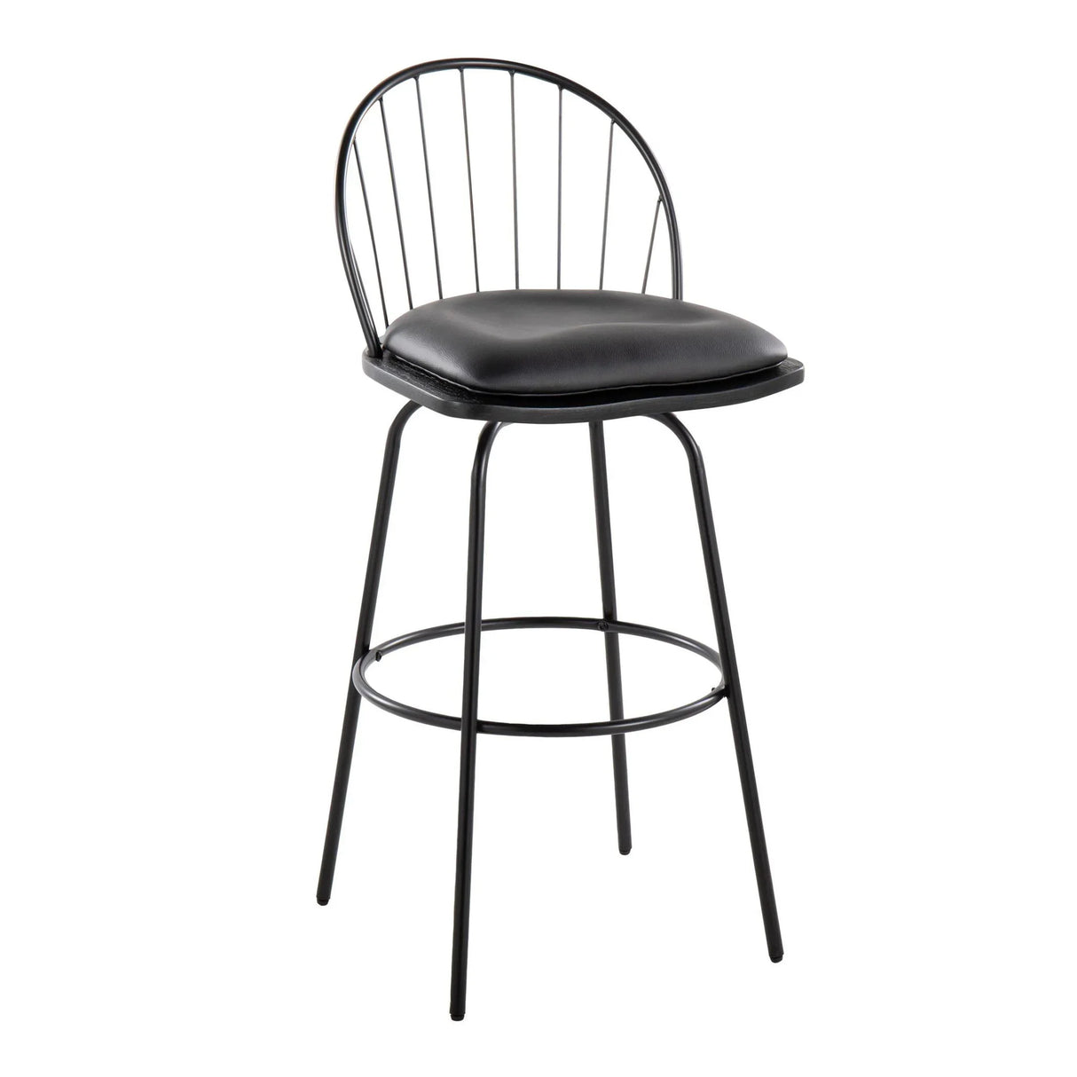 Riley - Claire Farmhouse Fixed Height Barstool With Swivel With Round Footrest (Set of 2) - Furniture Home Direct