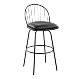 Riley - Claire Farmhouse Fixed Height Barstool With Swivel With Round Footrest (Set of 2) - Furniture Home Direct