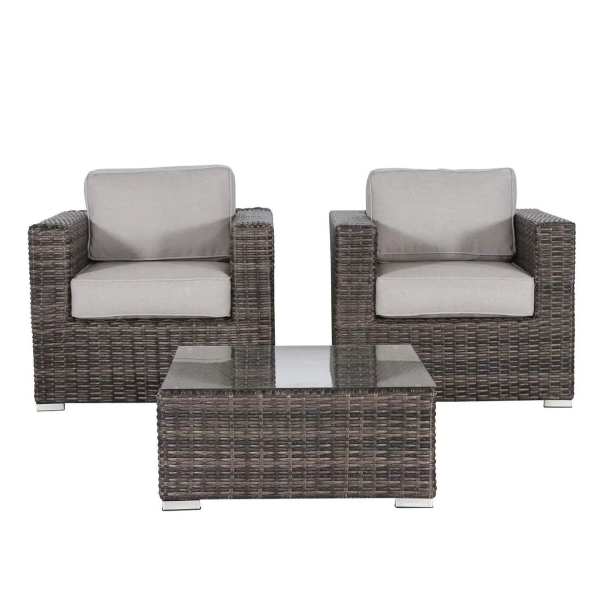 Wicker Seating Group Set With Table And Cushions - Furniture Home Direct