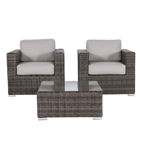 Wicker Seating Group Set With Table And Cushions - Furniture Home Direct