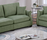 2 PC Living Room Set Including Sofa and love Seat With Pillows -Sage Green - Furniture Home Direct