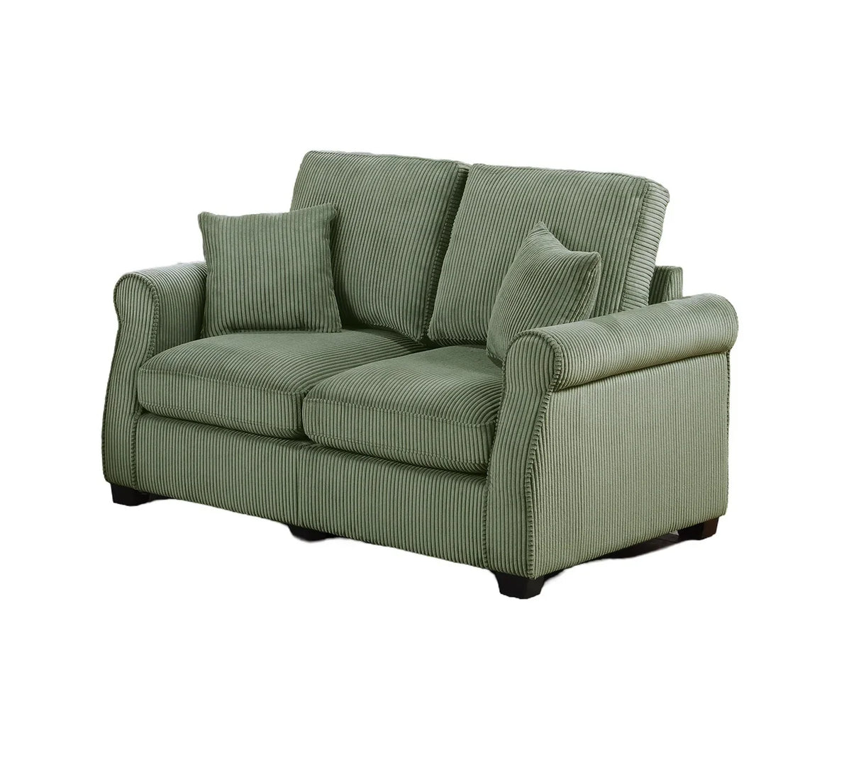 2 PC Living Room Set Including Sofa and love Seat With Pillows -Sage Green - Furniture Home Direct