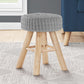 Ottoman, Pouf, Footrest, Foot Stool, Round Velvet, Natural Wood Legs, Contemporary, Modern - Furniture Home Direct