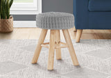 Ottoman, Pouf, Footrest, Foot Stool, Round Velvet, Natural Wood Legs, Contemporary, Modern - Furniture Home Direct