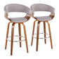 Vintage Mod - Mid Century Modern Fixed Height Barstool With Swivel With Round Footrest (Set of 2) - Furniture Home Direct