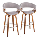 Vintage Mod - Mid Century Modern Fixed Height Barstool With Swivel With Round Footrest (Set of 2) - Furniture Home Direct