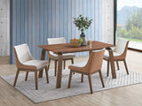 Ginny - 5 Piece With Side Chairs Dining Room Set - Walnut - Furniture Home Direct