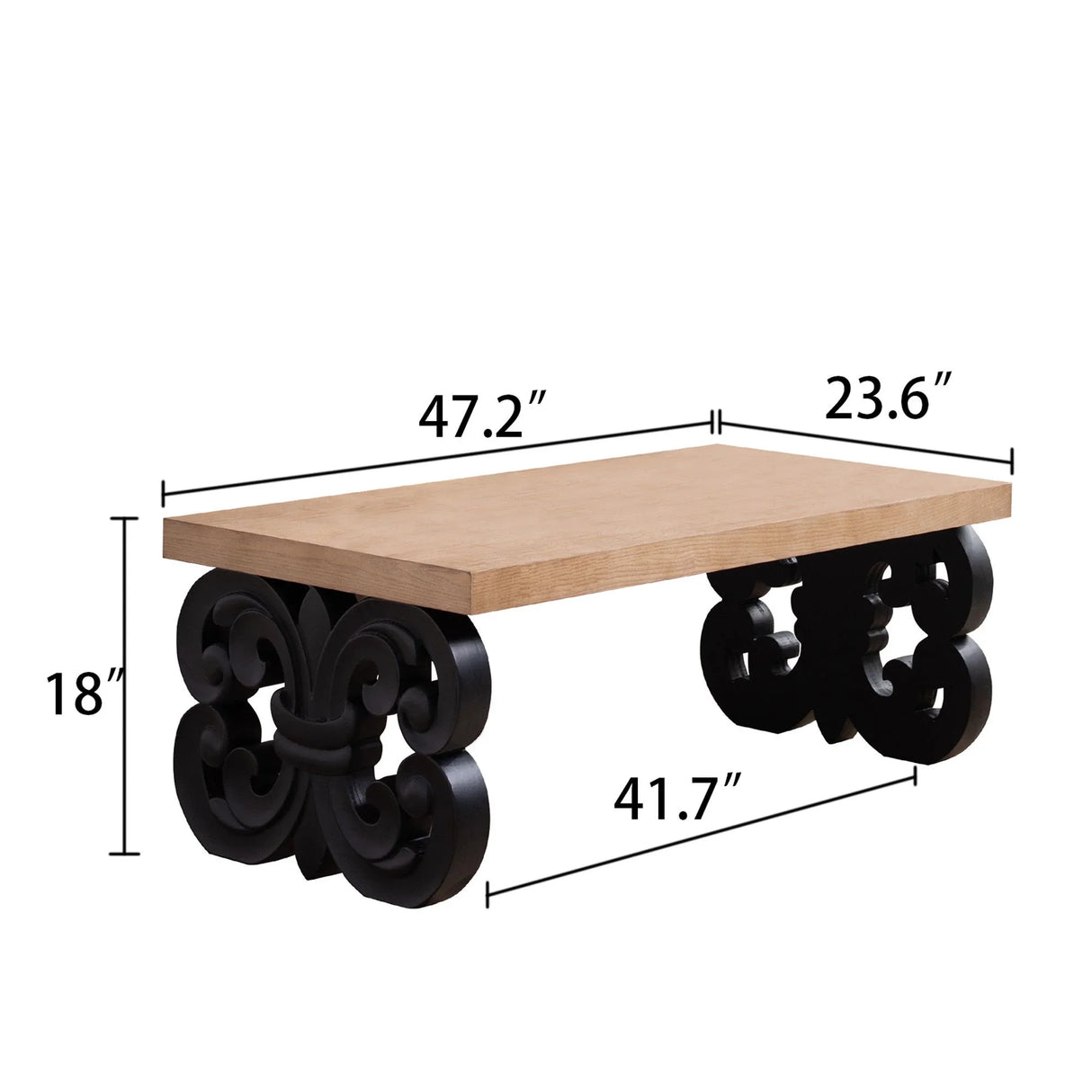 Ornate Scroll Base Coffee Table - Furniture Home Direct
