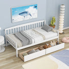 Pine Wood Daybed With Two Storage Drawers, Sofa Bed With Bed Platform Of 10 Support Slats - Furniture Home Direct