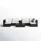 Elegant 4 Person Wicker Patio Seating Set With Cushions And Glass Top Table - Furniture Home Direct