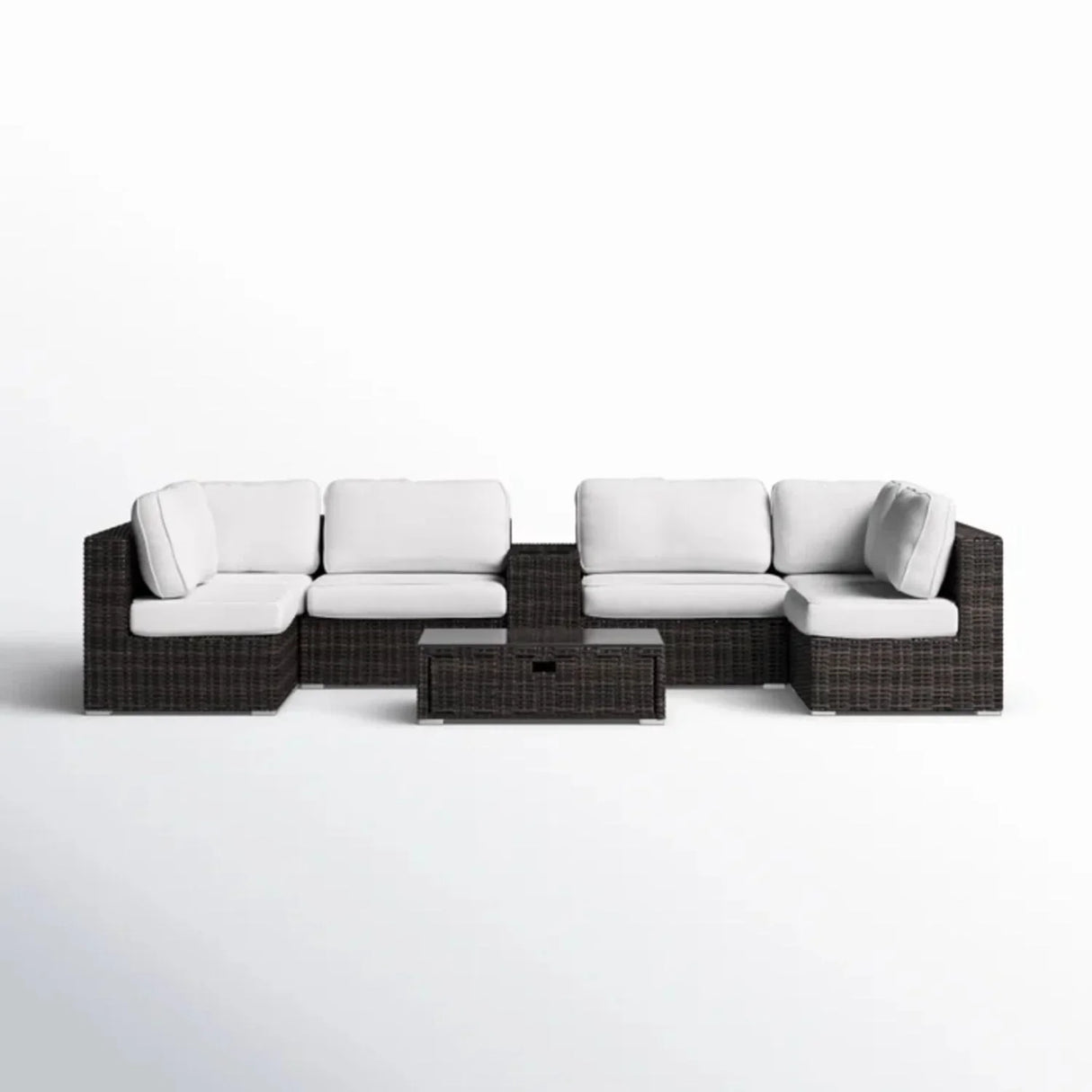 Elegant 4 Person Wicker Patio Seating Set With Cushions And Glass Top Table - Furniture Home Direct