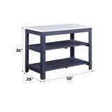Enapay - Marble Top Top Kitchen Island - Gray - Furniture Home Direct
