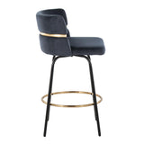 Cinch - Contemporary Fixed Height Counter Stool With Swivel & Round Footrest (Set of 2) - Furniture Home Direct