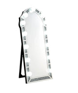 Noralie - Mirrored Faux Diamonds Floor Mirror - Silver - Furniture Home Direct