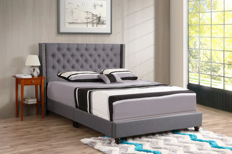 Nailhead Bed Transitional Vibrant - Furniture Home Direct