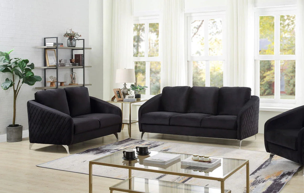 Sofia - Velvet Fabric Living Room Set - Furniture Home Direct