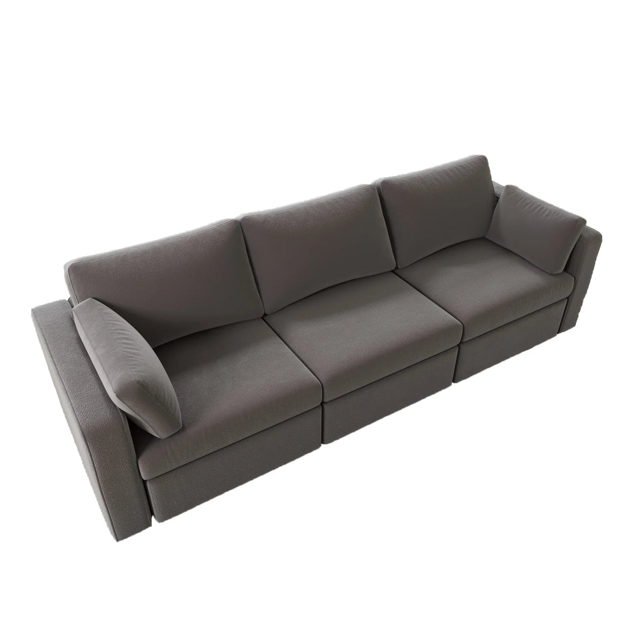 Modern Cotton Linen Modular Sectional Sofa, with Pillows - Dark Gray - Furniture Home Direct