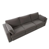 Modern Cotton Linen Modular Sectional Sofa, with Pillows - Dark Gray - Furniture Home Direct